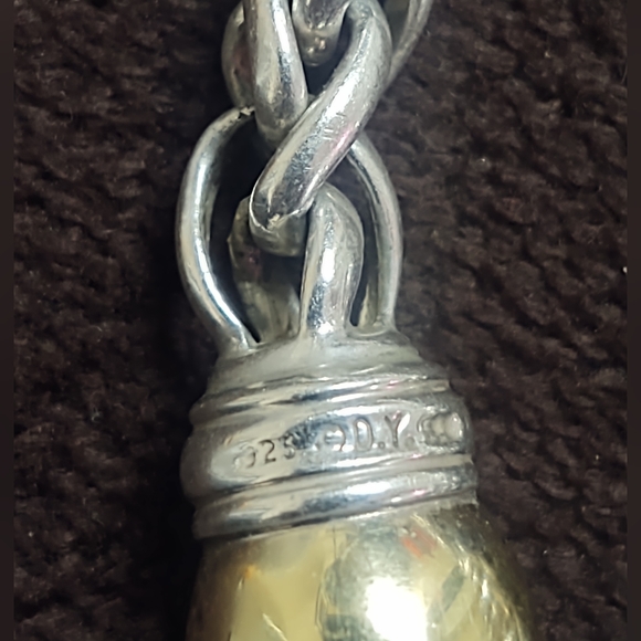 Vintage David Yurman Quatrefoil lariat necklace. W/925 wheat chain. - Picture 4 of 4